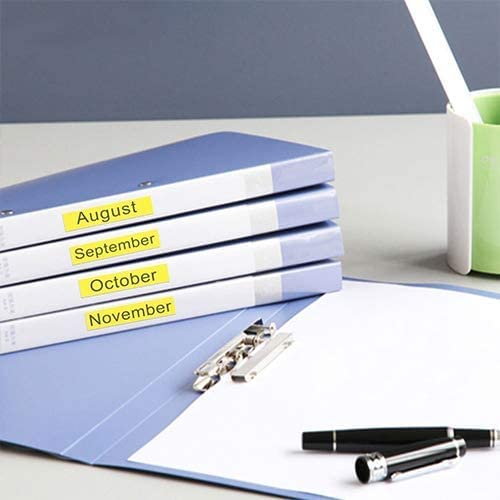 Oozmas Cinta de Etiquetas Compatible con Dymo D1 45018 12 mm x 7 m, Negro sobre Amarillo, Compatible con Dymo LabelManager 160 210D 360D 420P 450D 500TS, paquete de 5