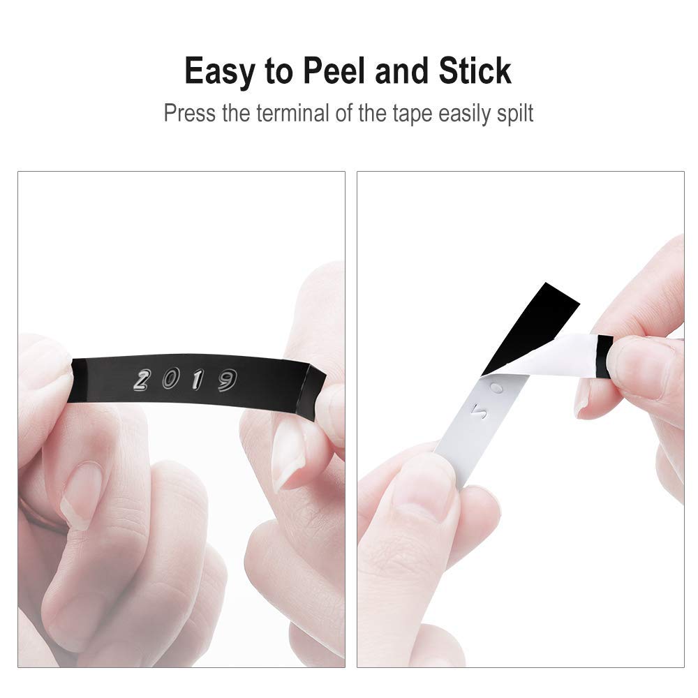 Replace for Dymo Embossing Label Tape 3/8 Inch 3D Plastic Labels 1741670 Black on White for Organizer Xpress Pro 12965 DYM12966 Office Mate II Label Maker Refills, 5-Pack