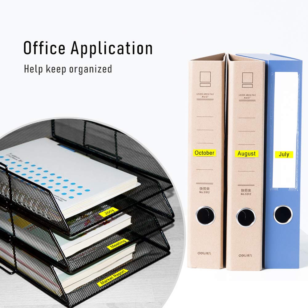 Oozmas 45018 Schriftband kompatible mit Dymo D1 12mm x 7m Schwarz auf Gelb, Label Cassette kompatible mit Dymo LabelManager LM160 LM210D LM260P LM280 LM360D LM420P, 3er-Pack