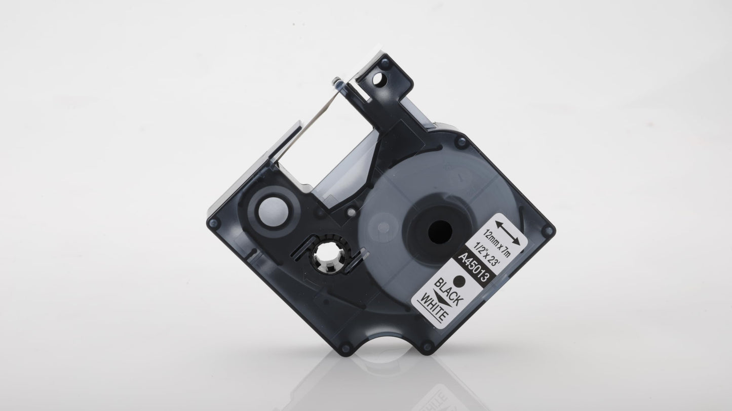 Oozmas a45013 Compatible with Dymo Label Manager 160 Label Tape Replacement for Dymo D1 45013 s0720530 12mm x 7m Black on White, Compatible with Dymo LabelManager 160 210D 360D 420P 450D