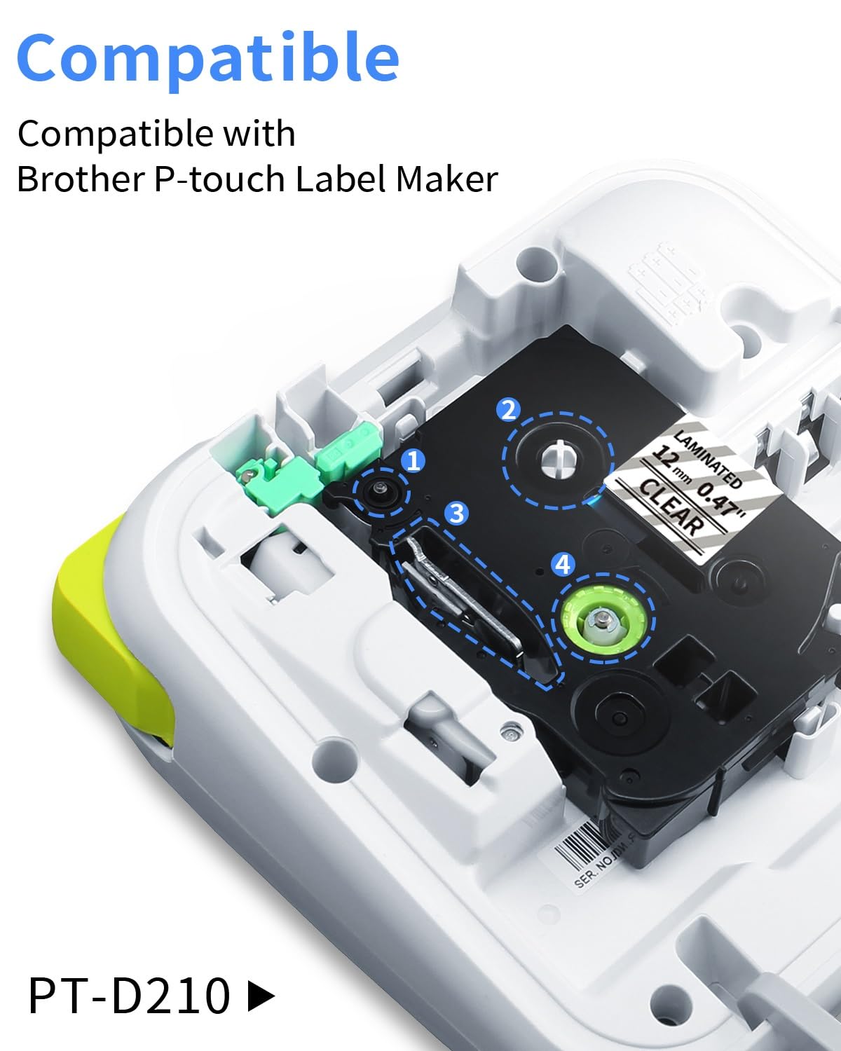 Oozmas Clear Schriftbänder Kompatibel mit Brother P touch TZe-131 Schwarz auf Transparent Tape Cassette 12mm x 8m, Durchsichtig Etikettenband Kompatibel mit Brother P-touch H107B H105 D400 D410