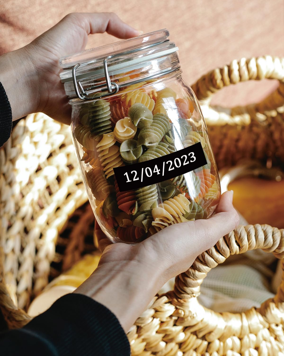 Oozmas Compatible Label Tape Replacement for Dymo D1 Tape 45021 12mm x 7m White on Black, Compatible with Dymo LabelManager 160 210D 360D 420P 450D, 3-Pack