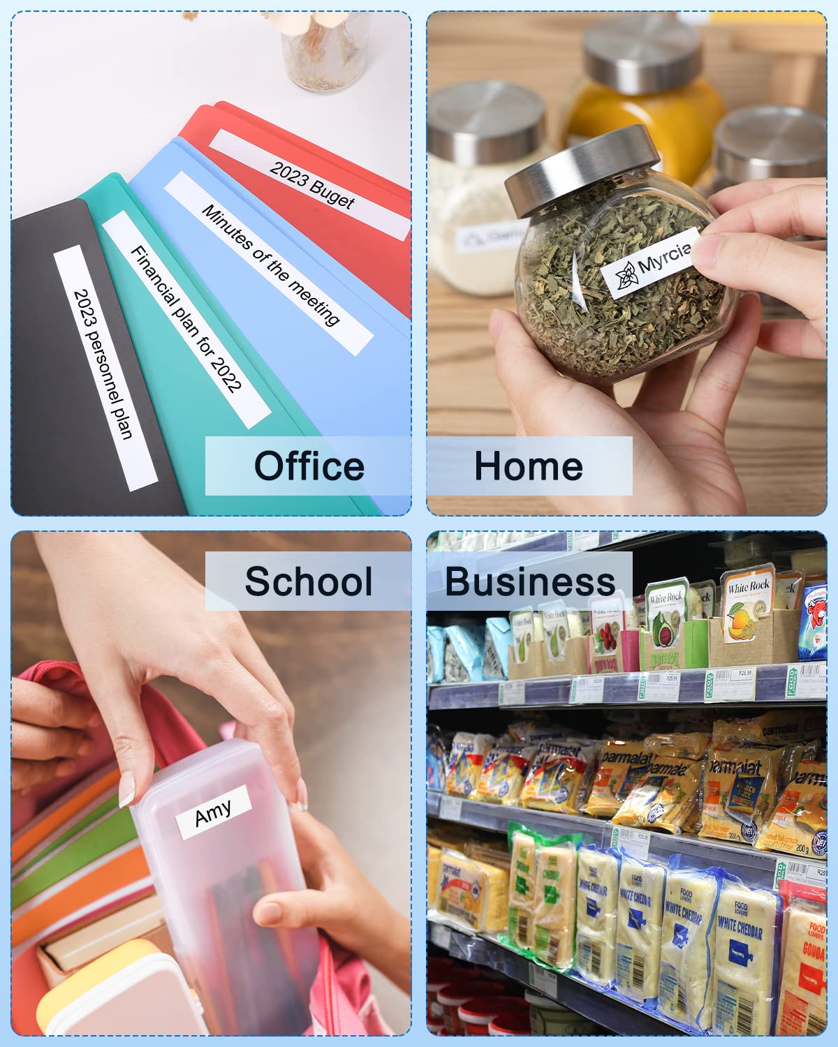 9mm Label Maker Tape TZe-221 Compatible with Brother PT-D210 PTH110 PT-H200bp PT-D200 PT-1880 Tape 3/8 Inch TZ Tze Tape TZe221 P Touch Label Tape Label Maker Tape Refills 9 mm, 5 Pack