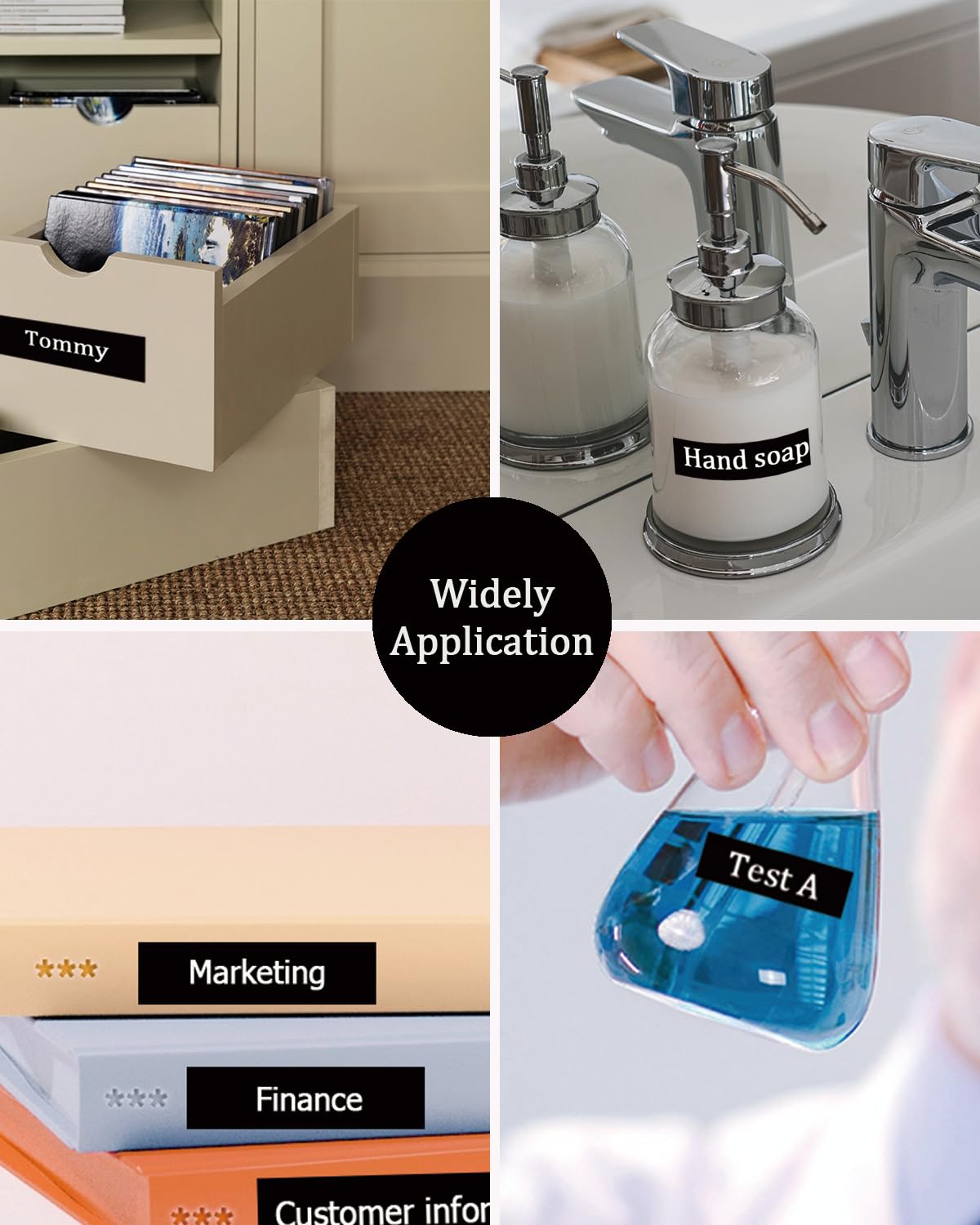 Oozmas Compatible Label Tape Replacement for Dymo D1 Tape 45021 12mm x 7m White on Black, Compatible with Dymo LabelManager 160 210D 360D 420P 450D, 3-Pack