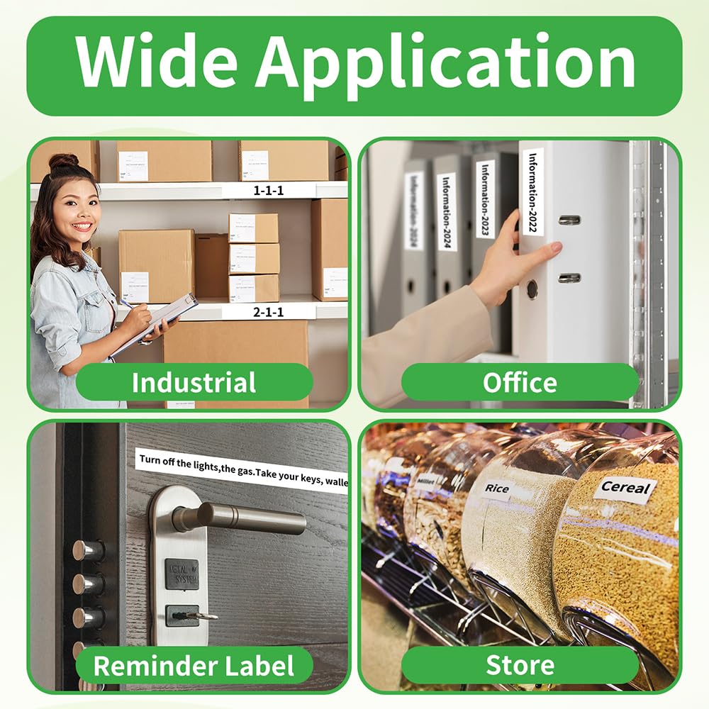 Oozmas Ruban pour Étiqueteuse Compatible avec Brother P-touch 18mm TZ Tape TZe-241 Noir sur Blanc Cartouche Compatible avec Brother P-touch 1830 D400 D450 D600 P700-2430, 18mm x 8m