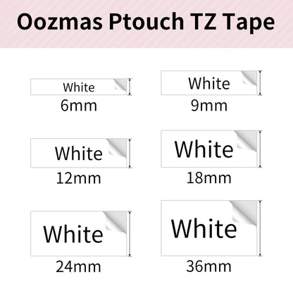 Oozmas TZ 24mm Schriftband kompatible für Brother P-Touch TZe 24mm Tape TZe-251 TZ 251 Schwarz auf Weiß, Laminiert ptouch bänder kompatible für Brother P-Touch D600 PT-7600 2430PC 2730, 3er-Pack