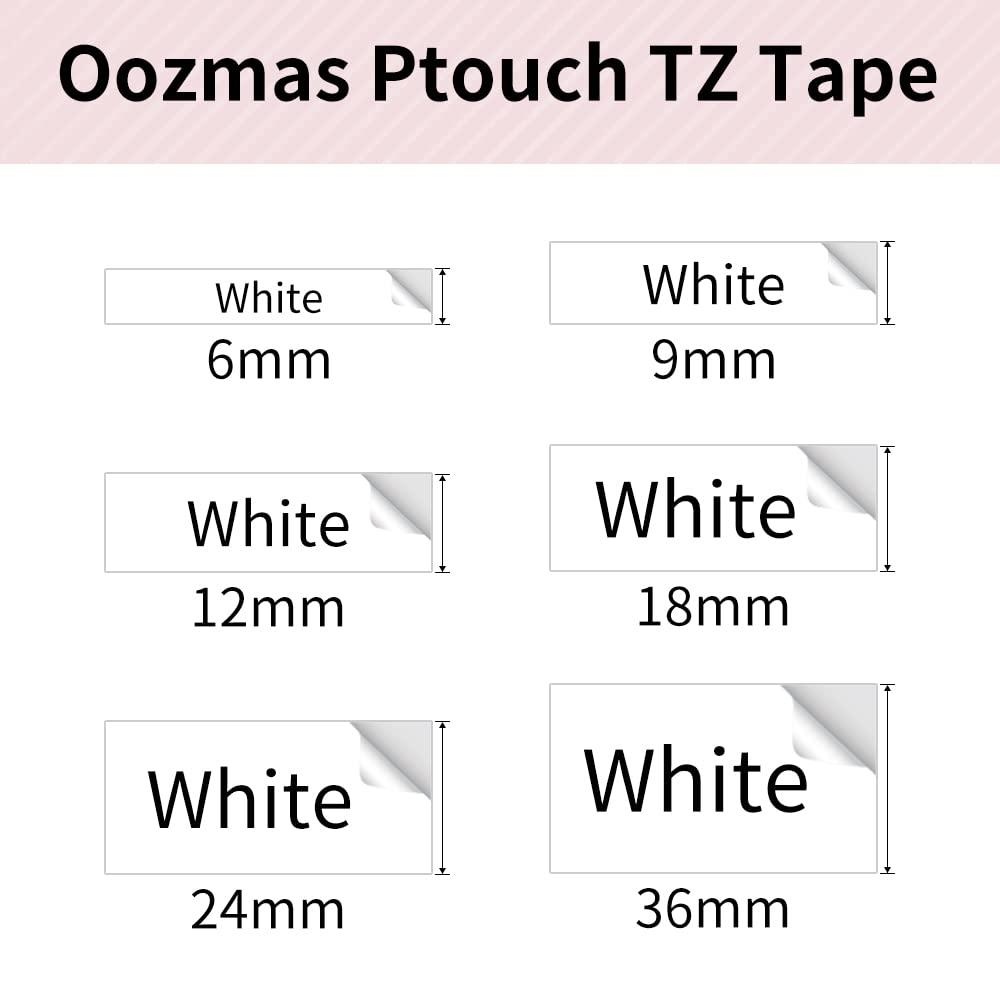 Oozmas Ruban pour Étiqueteuse compatible pour Brother P-touch TZ Tape 24mm Noir sur Blanc TZe-251 Cartouche Compatible avec Brother P-touch D600 PT-7600 2430PC 2730, Pack de 3