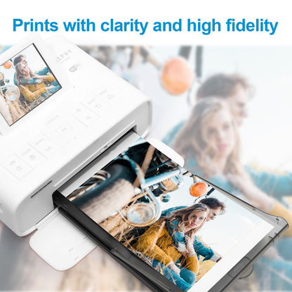 Replacement Canon Selphy CP1300 Paper and Ink for Selphy CP1300, CP1200, CP1500, CP910, CP900, CP760, CP770, CP780 CP800 Printer 4 x 6 Photo Paper Set KP-108IN 108 Sheets and 3 Color Ink Cassette